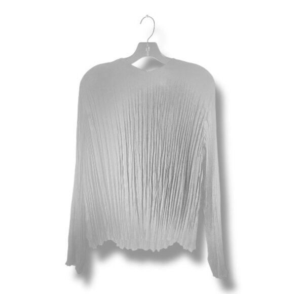 Vince Crinkled V-Neck Blouse – Black, Size L, Made in China - Picture 3 of 15